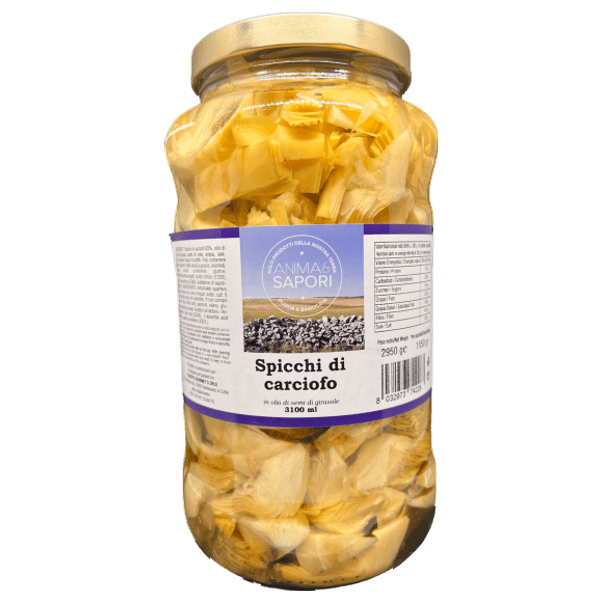 Artichauts tranchés conservés sous huile de tournesol – Poids 3,1 kg