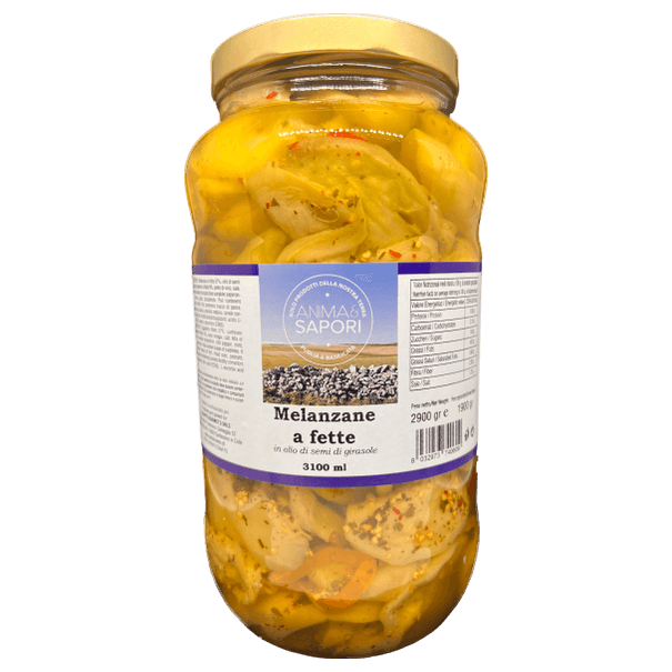 Aubergines conservées sous huile de tournesol – Poids 3,1 kg