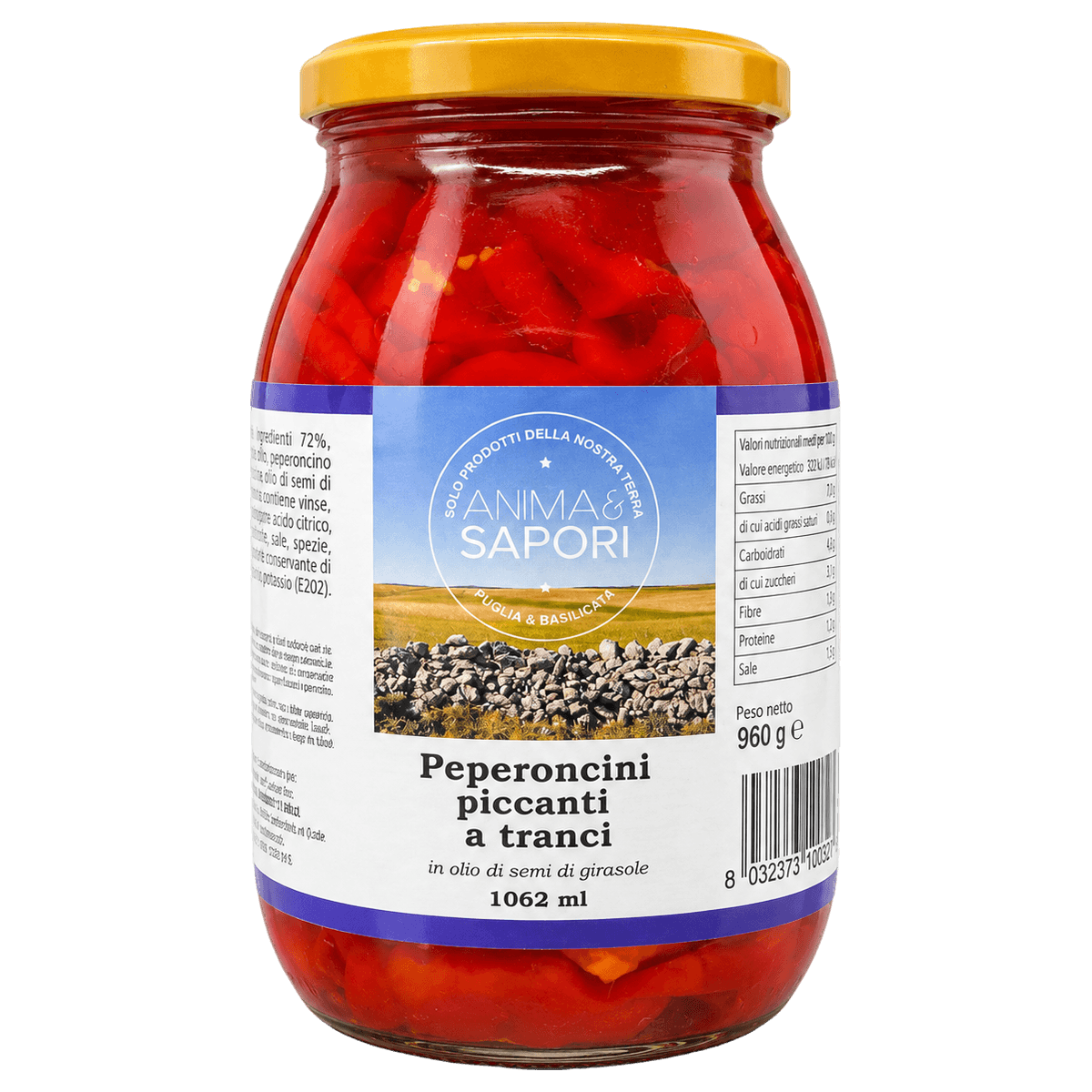 Poivrons conservés sous huile de tournesol – Poids 3,1 kg